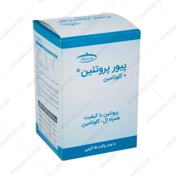 ساشه پیور پروتئین و گلوتامین کارن 10 عدد موزی- Karen Pure Protein and Glutamine 10 Sachet Banana
