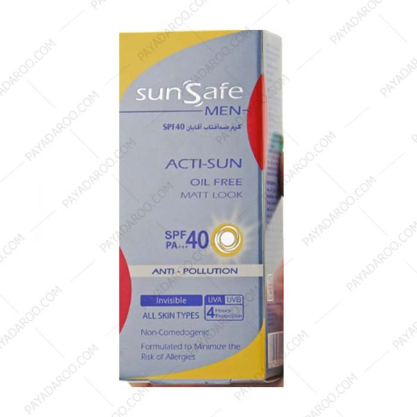 کرم ضد آفتاب آقایان سان سیف spf40 - Sunsafe Acti Sun Spf40 Oil Free For Men