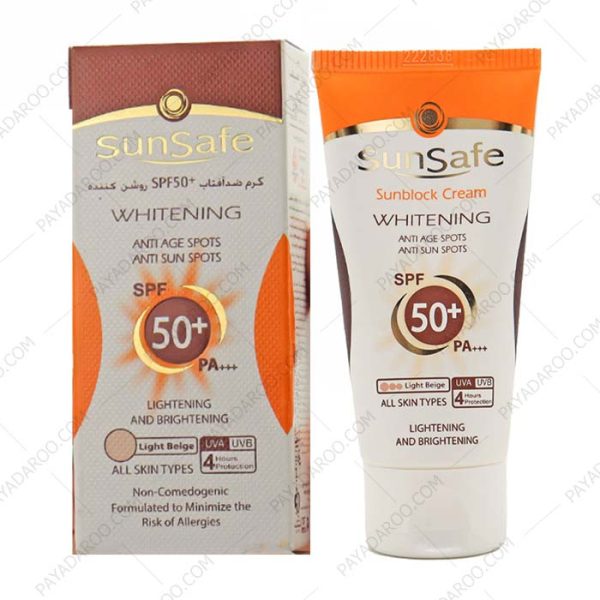 کرم ضد آفتاب روشن کننده سان سیف SPF50 - SunSafe Whitening Sunscreen Cream SPF50 50g