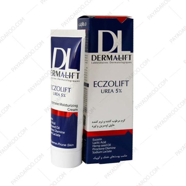 کرم مرطوب کننده و نرم کننده درمالیفت اگزولیفت اوره 5 درصد - Dermalift Eczolift Urea 5% For Dry And Eczema Prone Skin 50 ml