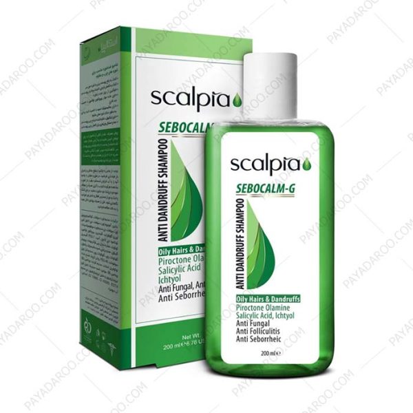 شامپو ضد شوره اسکالپیا مناسب موهای چرب Sebocalm-G - Scalpia Sebocalm-G Anti Dandruff Shampoo 200 ml