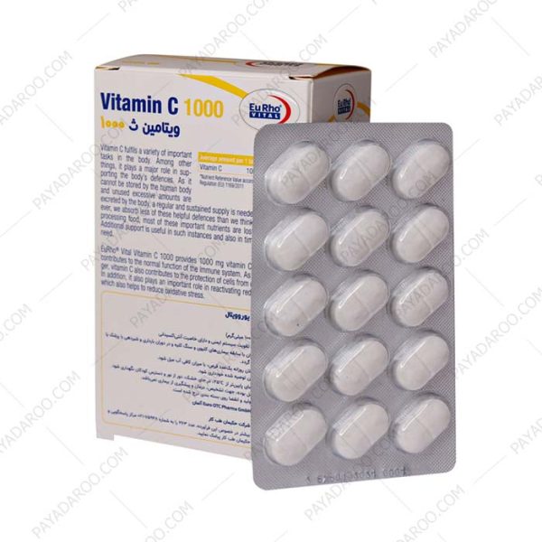 قرص ویتامین C 1000 میلی گرم یوروویتال - Eurho Vital Vitamin C 1000 mg 60 Tablets