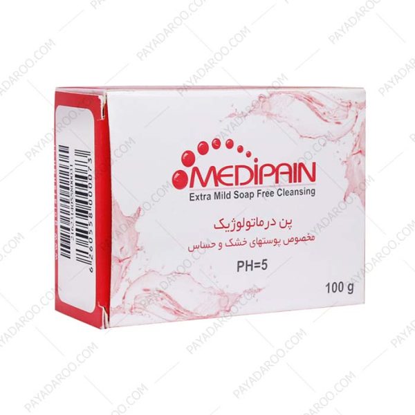 پن درماتولوژیک پوست خشک و حساس مدیپن - Medipain Dry And Sensitive Skin Syndet Bar 100 gr