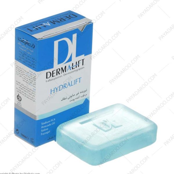 پن (غیر صابونی) شفاف مرطوب کننده پوست هیدرالیفت درمالیفت - Dermalift Hydralift Transparent Moisturizing Syndet Bar For Normal And Dry Skins 100 g