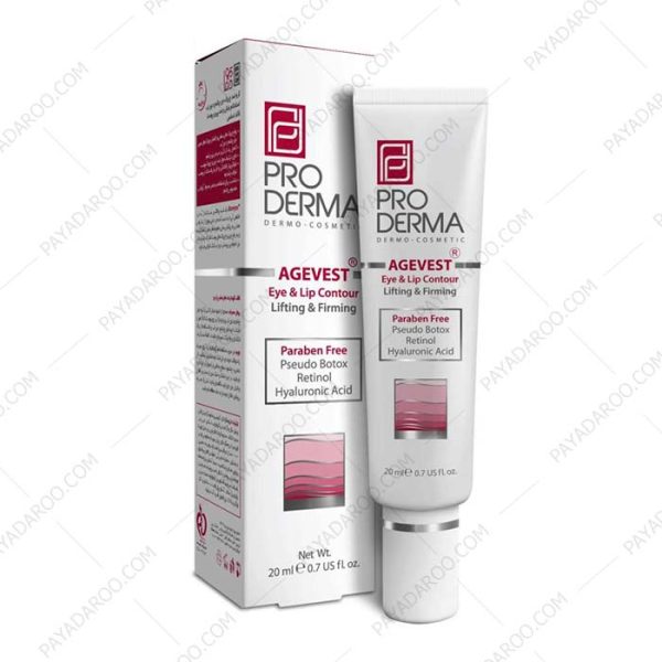 کرم ضد چروک دور چشم و دور لب پرودرما مدل Agevest - Pro Derma Agevest Eye And Lip Contour 20 ml