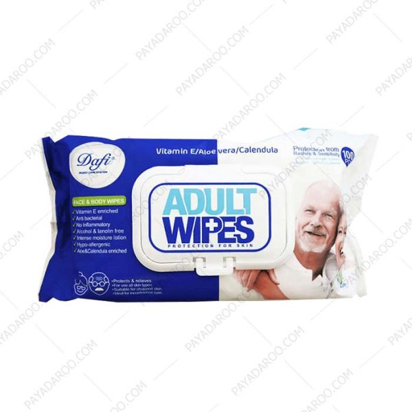دستمال مرطوب دست، صورت و بدن بزرگسالان دافی - Dafi Face And Body And Hand Wet Wipes For Adults 100 pcs