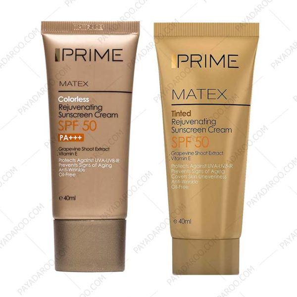 کرم ضد آفتاب جوان کننده پریم SPF50 (رنگی و بی رنگ) - Prime Rejuvenating Sunscreen Cream SPF50 40 ml
