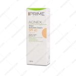 کرم ضد آفتاب فاقد چربی پریم SPF60 مناسب پوست های چرب و دارای جوش رنگ بژ روشن - Prime Acnex Sunscreen Cream SPF60 Light Beige 40 ml