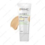 کرم ضد آفتاب فاقد چربی پریم SPF60 مناسب پوست های چرب و دارای جوش رنگ بژ روشن - Prime Acnex Sunscreen Cream SPF60 Light Beige 40 ml