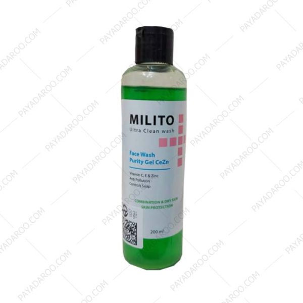 ژل شستشوی صورت پوست مختلط تا خشک میلیتو - Milito Ultra Clean Wash gel For Combination And Dry Skin