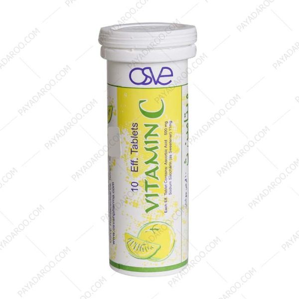 قرص جوشان ویتامین C 500 میلی گرم اسوه لیمویی - Osve Vitamin C 20 Effervescent Tablets Lemon 10