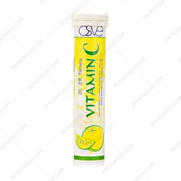 قرص جوشان ویتامین C 500 میلی گرم اسوه لیمویی - Osve Vitamin C 20 Effervescent Tablets Lemon 20