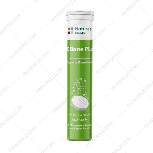 قرص جوشان کی بون پلاس نیچرز پلنتی لیمویی - Natures Plenty K Bone Plus 20 Effervescent Tabs Lemon