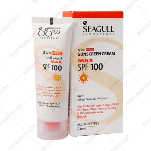 کرم ضد آفتاب SPF100 سی گل مناسب برای انواع پوست - Seagull Sunscreen cream SPF100 40 ml