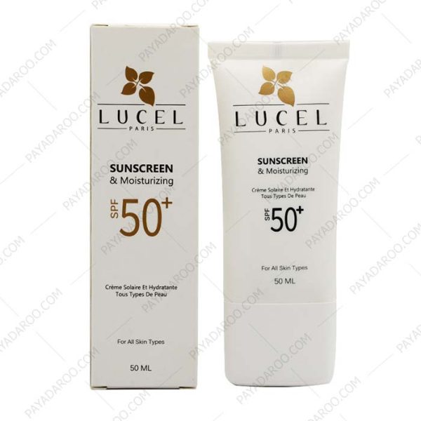 کرم ضد آفتاب انواع پوست بی رنگ SPF 50 لوسل - Lucel Sunscreen And Moisturizing SPF 50