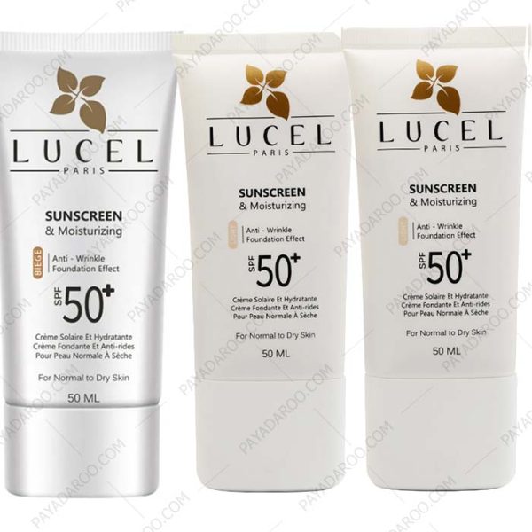 کرم ضد آفتاب پوست نرمال تا خشک لوسل SPF50 - Lucel Sunscreen And Moisturizing SPF 50