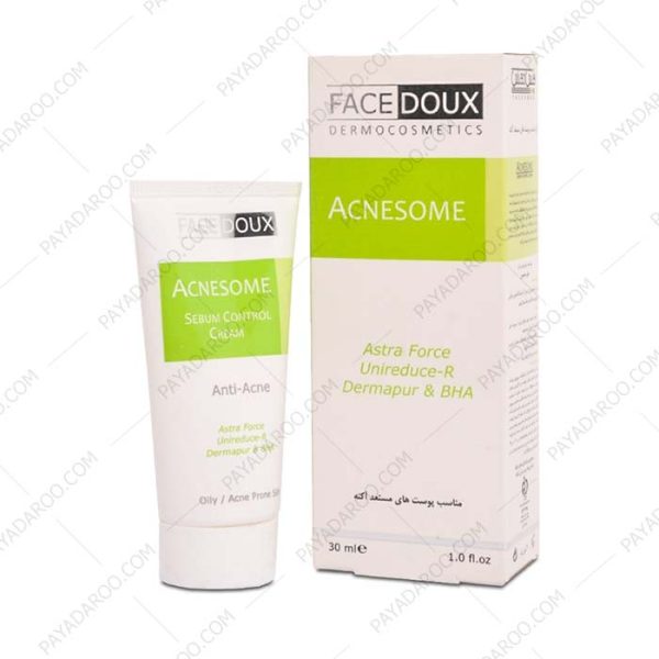کرم ضد جوش آکنه زوم فیس دوکس مناسب پوست چرب و جوش دار - Facedoux Acnesome Sebum Control Cream For Oily Skins 30ml