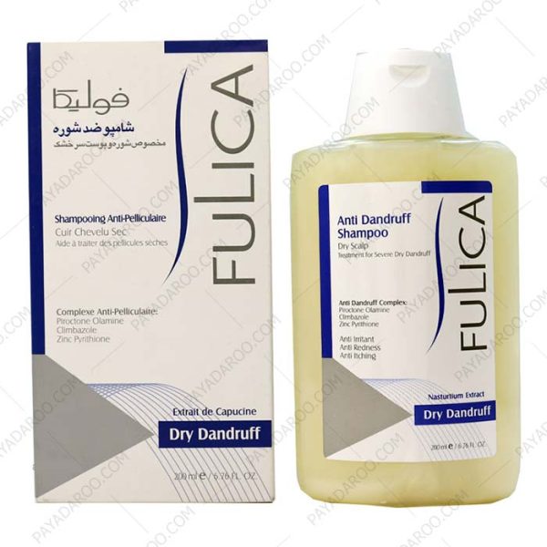شامپو ضد شوره خشک فولیکا مناسب پوست سر خشک - Fulica Dry Dandruff Shampoo 200 ml