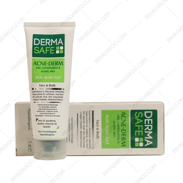 ژل شستشوی صورت درماسیف مناسب پوست های چرب، مختلط و دارای آکنه - Derma Safe Acne Derm Deep Facial Cleansing Gel For Oily, Combination & Acneic Skin 150 ml