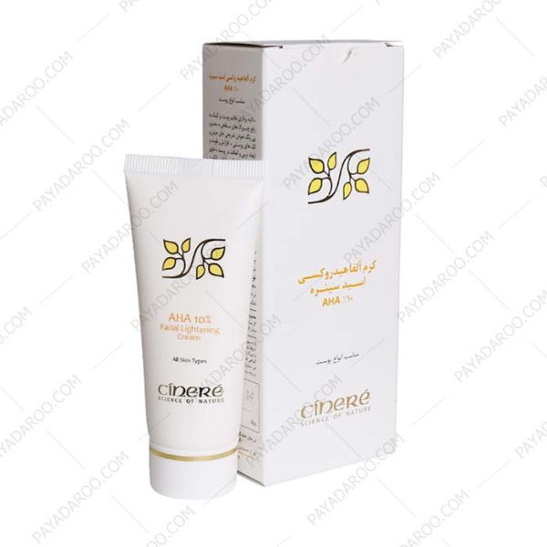 کرم آلفا هیدروکسی اسید 10 درصد سینره - Cinere AHA 10% Facial Lightening Cream 40 ml