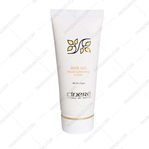 کرم آلفا هیدروکسی اسید 10 درصد سینره - Cinere AHA 10% Facial Lightening Cream 40 ml