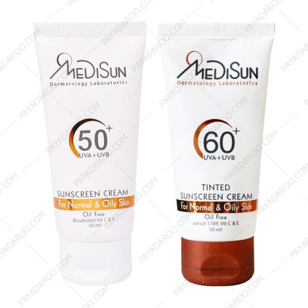 کرم ضد آفتاب SPF60 مدیسان مناسب پوست چرب و معمولی - Medisun Sunscreen Cream For Normal And Oily Skin 50 ml