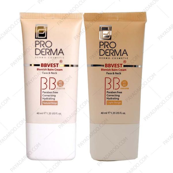بی بی کرم SPF40 پرودرما مدل ب ب وست مناسب پوست های چرب و جوشدار - ProDerma BBVest Blemish Balm Cream SPF40 40 ml