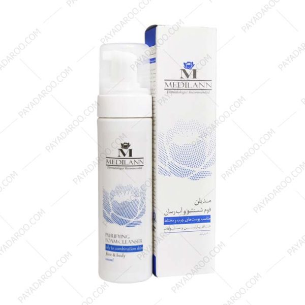 فوم شستشو صورت و بدن مدیلن مناسب پوست چرب و مختلط - Medilann Purifying Foam Cleanser Oily To Combination Skin 200 ml