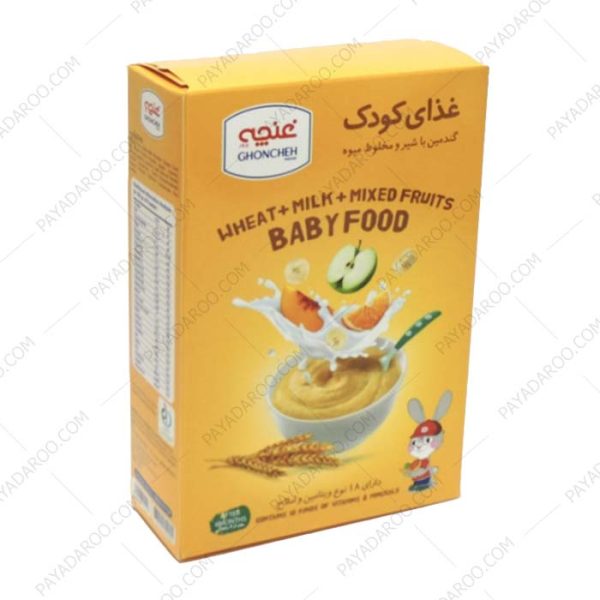 غذای کودک گندمین با شیر و میوه مخلوط غنچه - Ghoncheh wheat and milk and mixed fruits Baby Food