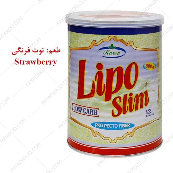 پودر لیپو اسلیم کارن طعم توت فرنگی - Karen Lipo Slim pro Pecto Fiber 300 g strawberry