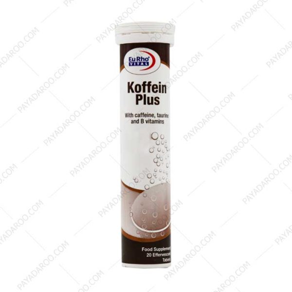 قرص جوشان کافئین پلاس یوروویتال 20 عدد - eurhovital koffein plus 20 effervescent tablets