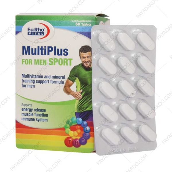 قرص مولتی پلاس فور من اسپرت یوروویتال 60 عدد - eurhovital multiplus for men sport 60 tablets
