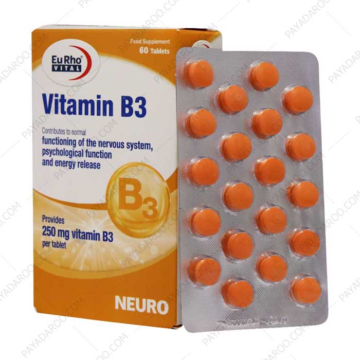 قرص ویتامین ب3 یوروویتال 250 میلی گرم 60 عدد - eurhovital vitamin b3 250mg 60 tablets