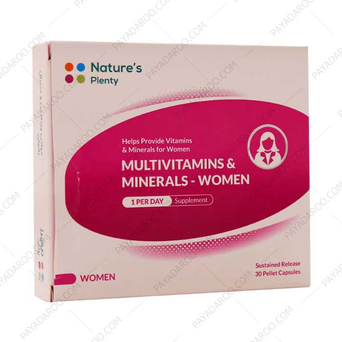 کپسول مولتی ویتامین و مینرال بانوان نیچرز پلنتی 30 عددی - natures plenty multivitamin and mineral for women 30 capsules