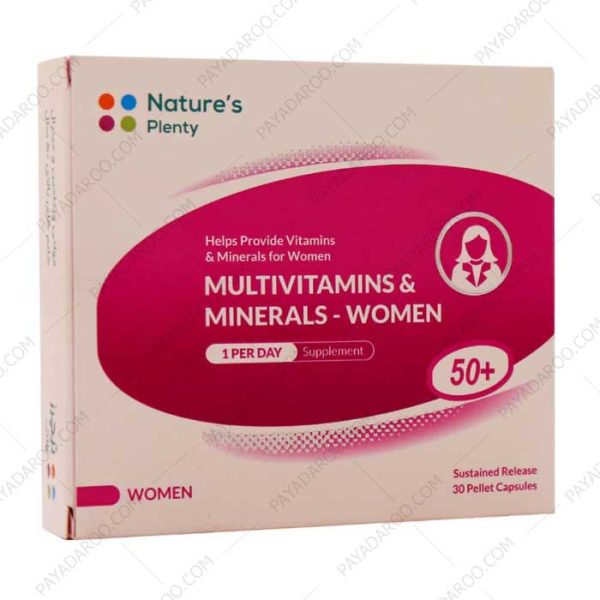 کپسول مولتی ویتامین و مینرال خانم های بالای 50 سال نیچرز پلنتی 30 عددی - natures plenty multivitamins and minerals for women over 50 30 caps