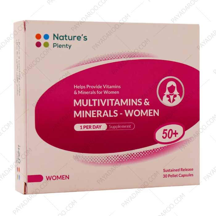 کپسول مولتی ویتامین و مینرال خانم های بالای 50 سال نیچرز پلنتی 30 عددی - natures plenty multivitamins and minerals for women over 50 30 caps