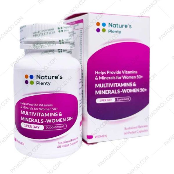 کپسول مولتی ویتامین و مینرال خانم های بالای 50 سال نیچرز پلنتی 60 عددی - natures plenty multivitamins and minerals for women over 50 60 caps