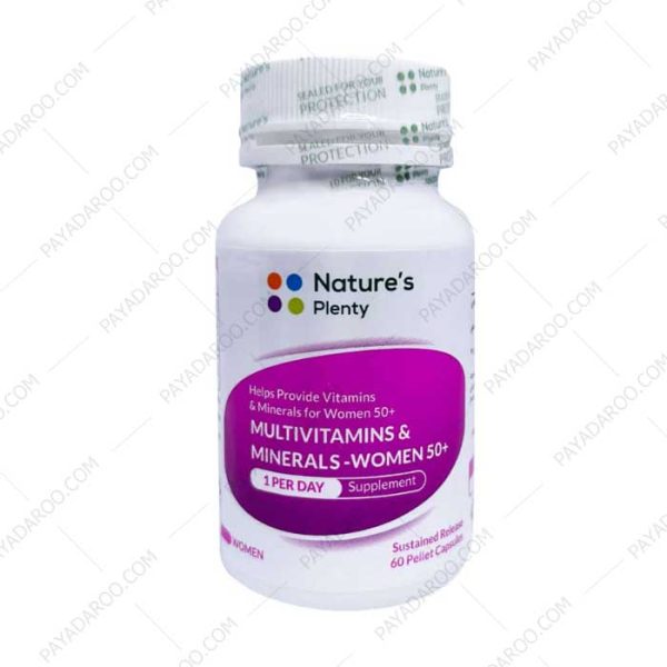کپسول مولتی ویتامین و مینرال خانم های بالای 50 سال نیچرز پلنتی 60 عددی - natures plenty multivitamins and minerals for women over 50 60 caps